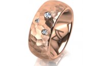 Ring 14 Karat Rotgold 8.0 mm diamantmatt 3 Brillanten G...