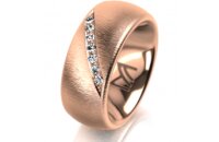 Ring 14 Karat Rotgold 8.0 mm sandmatt 7 Brillanten G vs...