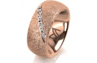 Ring 14 Karat Rotgold 8.0 mm kristallmatt 7 Brillanten G...
