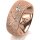 Ring 14 Karat Rotgold 8.0 mm kristallmatt 5 Brillanten G vs Gesamt 0,115ct