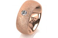 Ring 14 Karat Rotgold 8.0 mm kreismatt 1 Brillant G vs...
