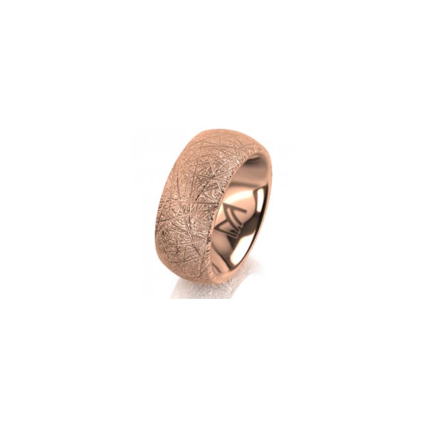 Ring 18 Karat Rotgold 8.0 mm kristallmatt