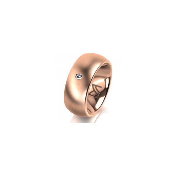 Ring 18 Karat Rotgold 8.0 mm l&auml;ngsmatt 1 Brillant G vs 0,025ct