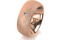 Ring 18 Karat Rotgold 8.0 mm kreismatt 1 Brillant G vs...