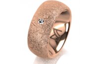 Ring 18 Karat Rotgold 8.0 mm kristallmatt 1 Brillant G vs...