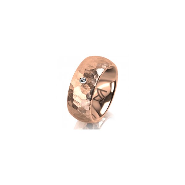 Ring 18 Karat Rotgold 8.0 mm diamantmatt 1 Brillant G vs 0,025ct