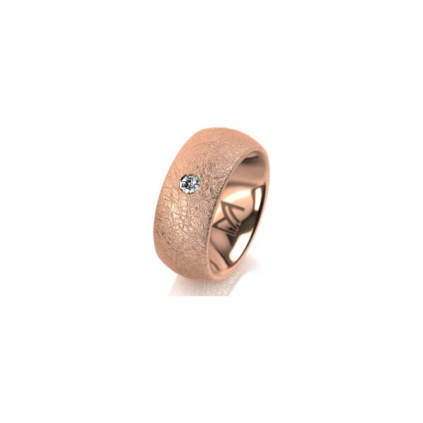 Ring 18 Karat Rotgold 8.0 mm kreismatt 1 Brillant G vs 0,065ct