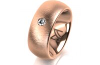 Ring 18 Karat Rotgold 8.0 mm sandmatt 1 Brillant G vs...