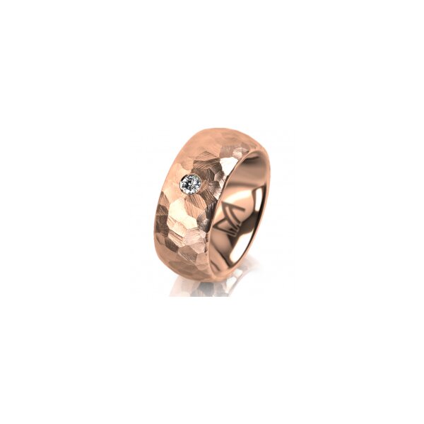 Ring 18 Karat Rotgold 8.0 mm diamantmatt 1 Brillant G vs 0,065ct