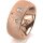 Ring 18 Karat Rotgold 8.0 mm kreismatt 3 Brillanten G vs Gesamt 0,080ct