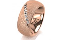 Ring 18 Karat Rotgold 8.0 mm kreismatt 7 Brillanten G vs...