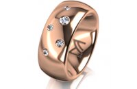 Ring 18 Karat Rotgold 8.0 mm poliert 5 Brillanten G vs...