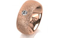 Ring 18 Karat Rotgold 8.0 mm kristallmatt 1 Brillant G vs...