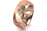 Ring 18 Karat Rotgold 8.0 mm diamantmatt 1 Brillant G vs...