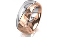 Ring 14 Karat Rot-/Weissgold 8.0 mm diamantmatt 1...