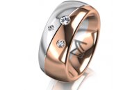 Ring 14 Karat Rot-/Weissgold 8.0 mm poliert 3 Brillanten...