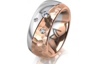 Ring 14 Karat Rot-/Weissgold 8.0 mm diamantmatt 3...