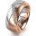 Ring 14 Karat Rot-/Weissgold 8.0 mm l&auml;ngsmatt 7 Brillanten G vs Gesamt 0,095ct