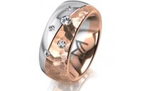 Ring 14 Karat Rot-/Weissgold 8.0 mm diamantmatt 5...