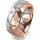 Ring 14 Karat Rot-/Weissgold 8.0 mm diamantmatt 5 Brillanten G vs Gesamt 0,115ct