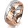 Ring 18 Karat Rot-/Weissgold 8.0 mm diamantmatt 1 Brillant G vs 0,025ct