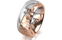 Ring 18 Karat Rot-/Weissgold 8.0 mm diamantmatt 1...
