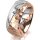 Ring 18 Karat Rot-/Weissgold 8.0 mm diamantmatt 1 Brillant G vs 0,065ct