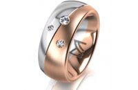 Ring 18 Karat Rot-/Weissgold 8.0 mm l&auml;ngsmatt 3...