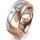 Ring 18 Karat Rot-/Weissgold 8.0 mm l&auml;ngsmatt 3 Brillanten G vs Gesamt 0,080ct