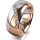 Ring 18 Karat Rot-/Weissgold 8.0 mm poliert 7 Brillanten G vs Gesamt 0,095ct