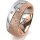 Ring 18 Karat Rot-/Weissgold 8.0 mm kristallmatt 5 Brillanten G vs Gesamt 0,115ct