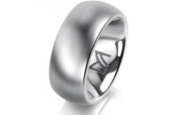 Ring 14 Karat Weissgold 8.0 mm l&auml;ngsmatt