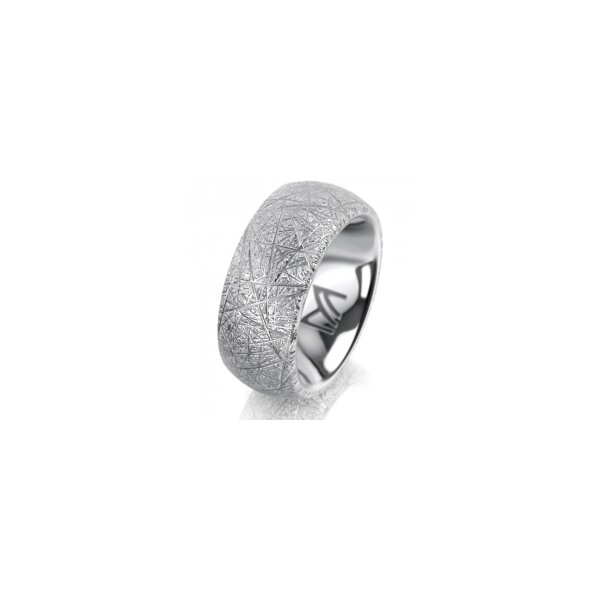Ring 14 Karat Weissgold 8.0 mm kristallmatt