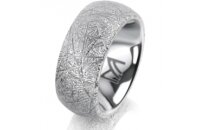 Ring 14 Karat Weissgold 8.0 mm kristallmatt