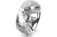 Ring 14 Karat Weissgold 8.0 mm kristallmatt 1 Brillant G...