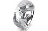 Ring 14 Karat Weissgold 8.0 mm diamantmatt 1 Brillant G...