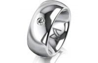 Ring 14 Karat Weissgold 8.0 mm poliert 1 Brillant G vs...