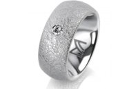 Ring 14 Karat Weissgold 8.0 mm kreismatt 1 Brillant G vs...