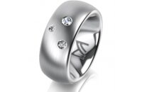 Ring 14 Karat Weissgold 8.0 mm l&auml;ngsmatt 3...