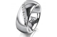 Ring 14 Karat Weissgold 8.0 mm poliert 7 Brillanten G vs...