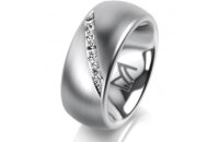 Ring 14 Karat Weissgold 8.0 mm l&auml;ngsmatt 7...