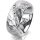 Ring 14 Karat Weissgold 8.0 mm diamantmatt 7 Brillanten G vs Gesamt 0,095ct