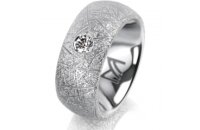 Ring 14 Karat Weissgold 8.0 mm kristallmatt 1 Brillant G...