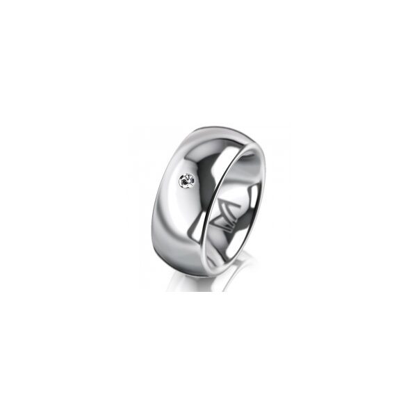 Ring 18 Karat Weissgold 8.0 mm poliert 1 Brillant G vs 0,025ct