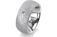 Ring 18 Karat Weissgold 8.0 mm kreismatt 1 Brillant G vs...