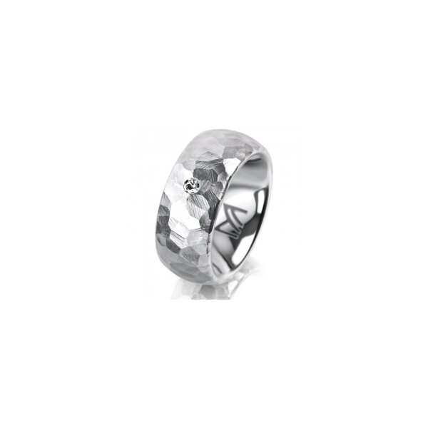 Ring 18 Karat Weissgold 8.0 mm diamantmatt 1 Brillant G vs 0,025ct