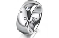 Ring 18 Karat Weissgold 8.0 mm poliert 3 Brillanten G vs...