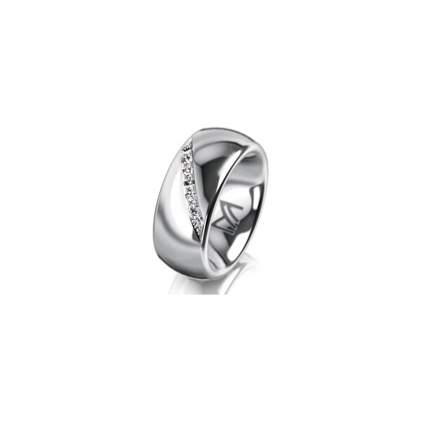 Ring 18 Karat Weissgold 8.0 mm poliert 7 Brillanten G vs Gesamt 0,095ct