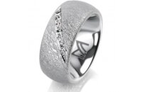 Ring 18 Karat Weissgold 8.0 mm kreismatt 7 Brillanten G...