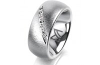 Ring 18 Karat Weissgold 8.0 mm sandmatt 7 Brillanten G vs...